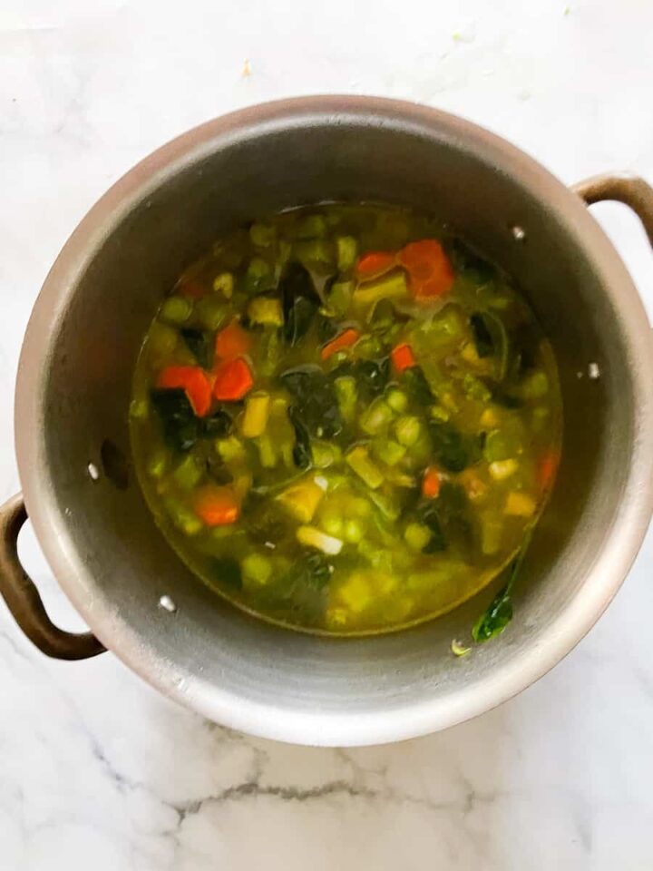 Creamy vegan asparagus soup that's full of fresh vegetable flavors and vibrantly green from plenty of asparagus. Water is added to the vegan asparagus soup.