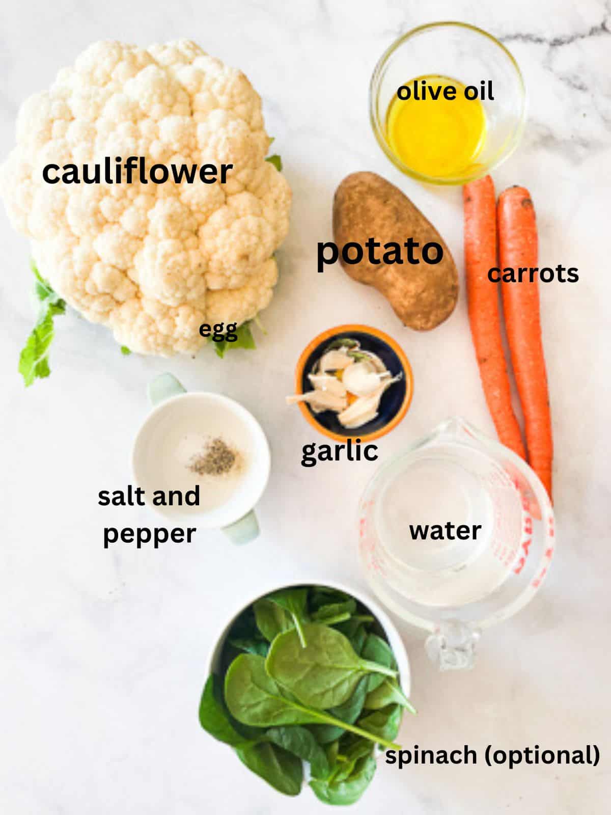 This creamy carrot cauliflower soup is packed with garlic, lots of carrots, and a whole cauliflower. Hearty enough for dinner!