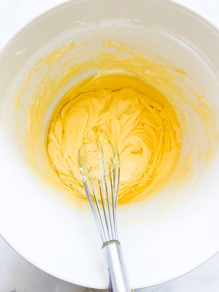 This classic French-inspired lemon yogurt cake is a reliable one-bowl recipe that always turns out perfectly. Oil is stirred into the cake batter.