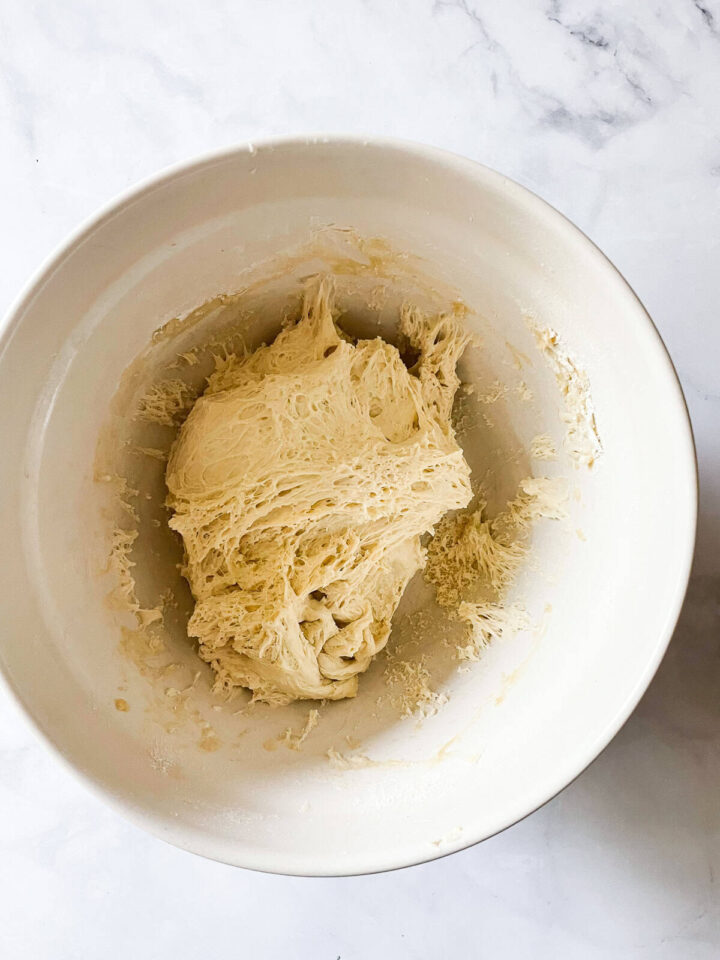 The dough after being punched down.